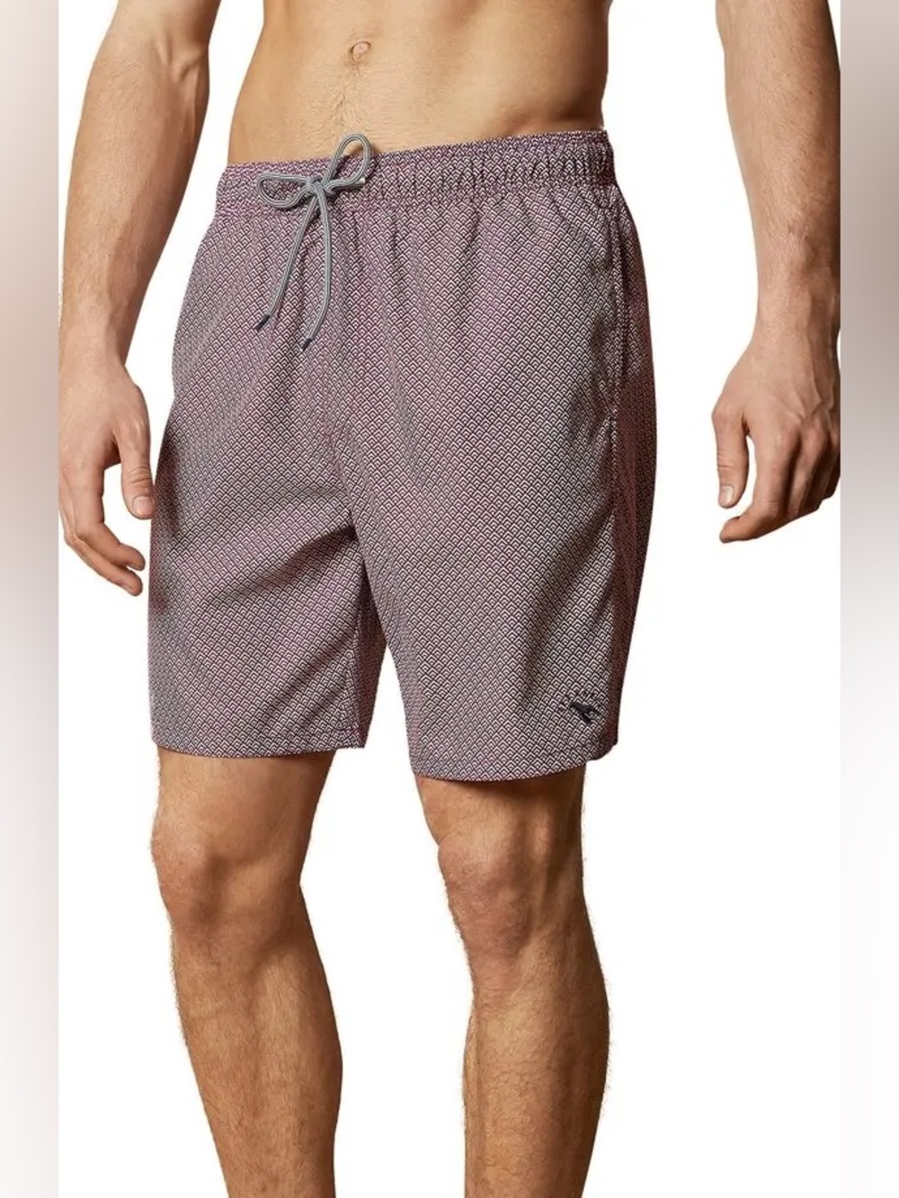 Ted Baker London Men’s Red Maroon Geometric Swim Trunks XL/36 Designer Quality